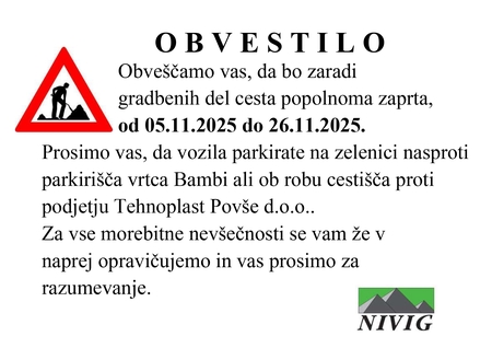 Obvestilo o zapori ceste_NIVIG